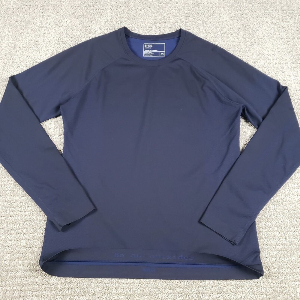 FIGS Salta Seamless Underscrub Navy Blue Scrub Top Womens 2XL Long Sleeve